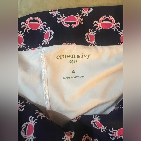 Crown & Ivy Golf Navy Blue/Pink Crab Print Skort ! - Picture 3 of 14